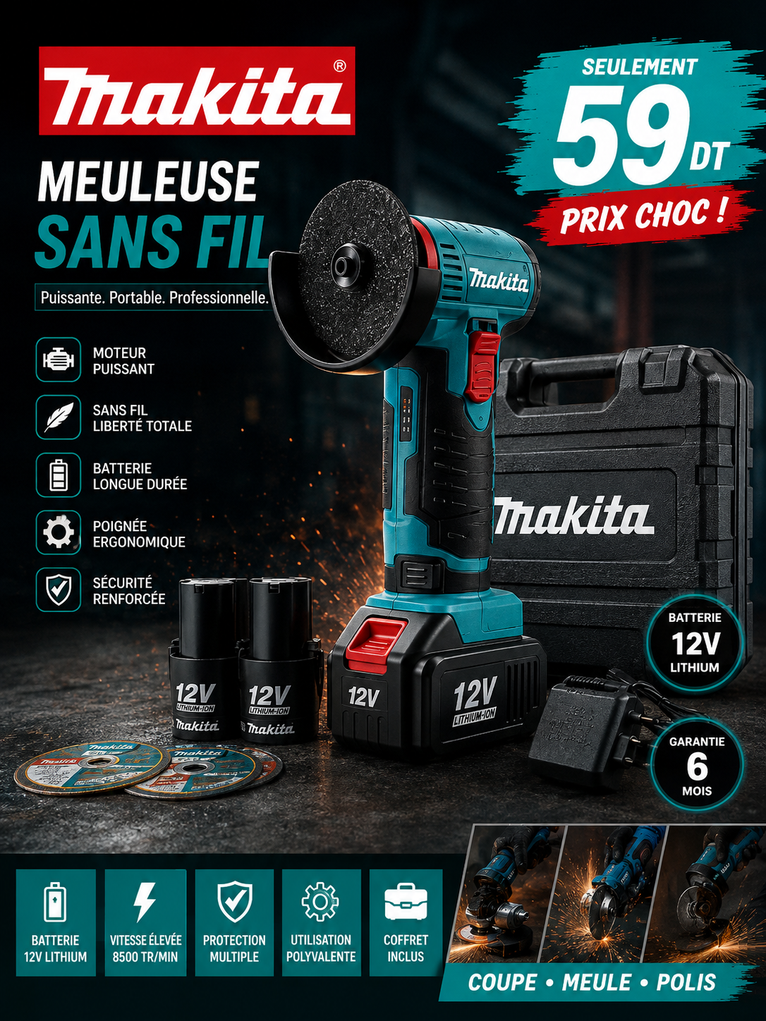 mini meule 12volt