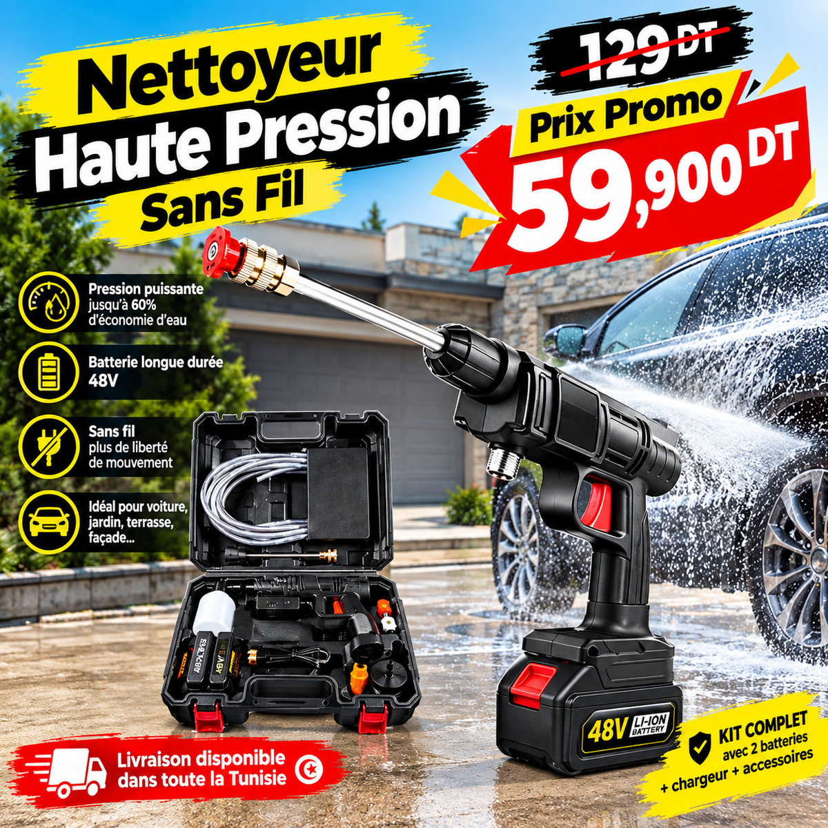 KARCHER HAUTE PRESSION 48V AVEC DEUX BATTERIES – Professionnel